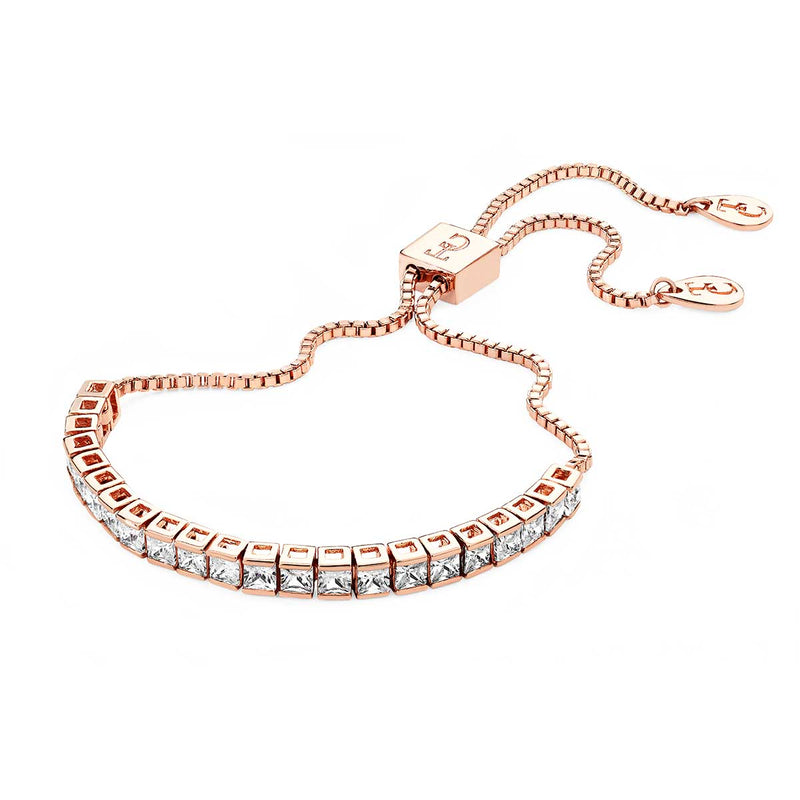 Tipperary Crystal Square Tennis Braclet Rose Gold 129979