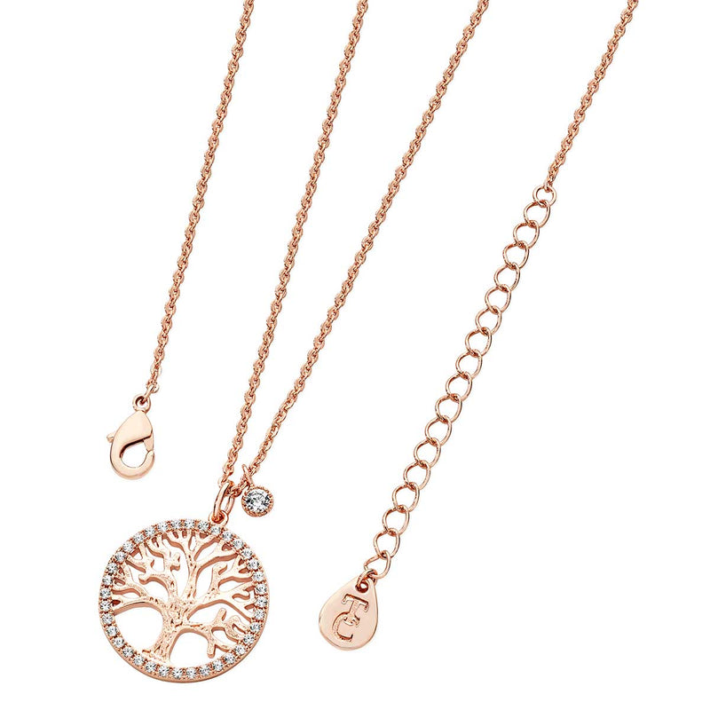 Tipperary Crystal tree of life necklace rose gold 129986