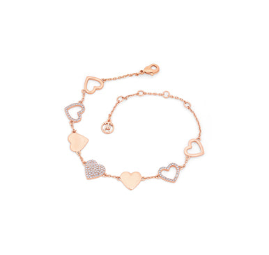 Tipperary Crystal Heart Braclet Heart Icons Rose Gold 145948