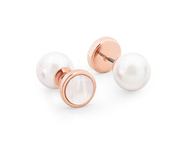 Tipperary Crystal Pearl Moon Earrings- Rose Gold 146020