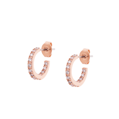 Tipperary Crystal Circle Pave Rose Gold Small Hoop Earrings (BE15248B)