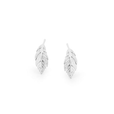 Tipperary Crystal Feather Mini Stud Earrings Silver 158801