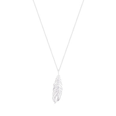 Tipperary Crystal Feather Cut Out Pendant Silver 158849