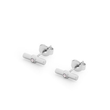 Tipperary Crystal T-Bar Earrings Silver 160422