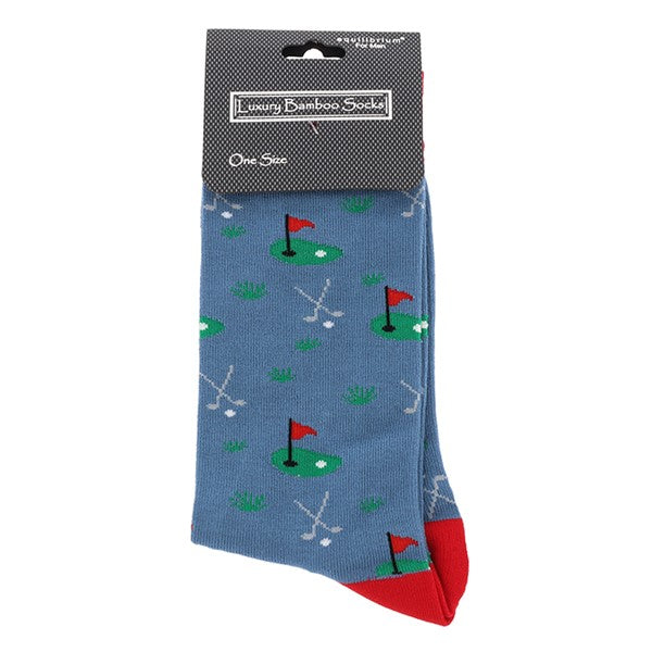 JD Men's Bamboo Socks Golf Blue