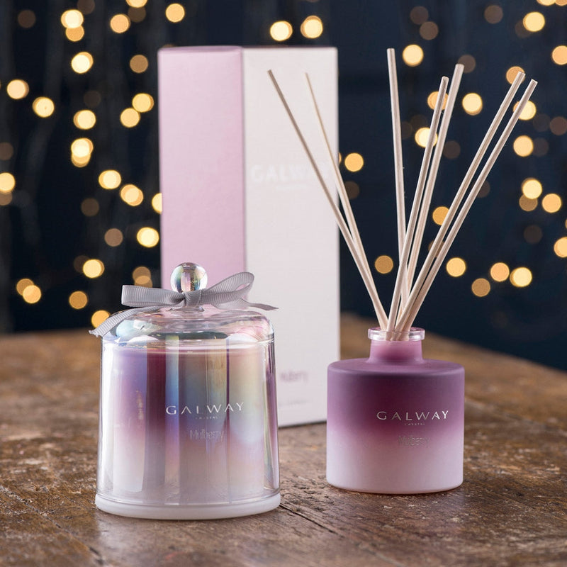 Galway Crystal Mulberry Gift Set..Candle & Diffuser