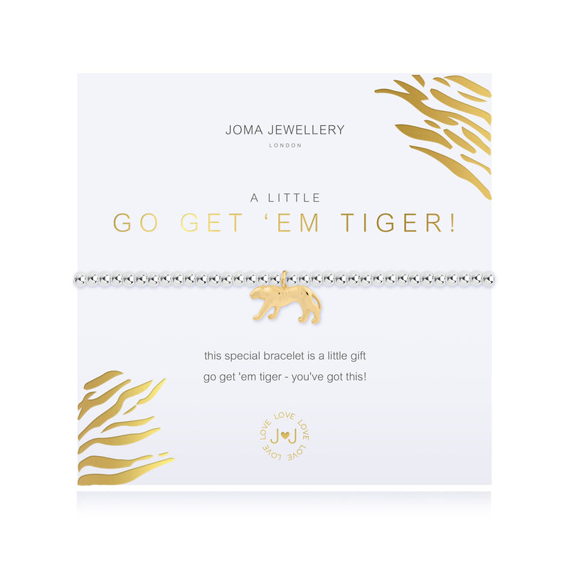 Joma Jewellery - A Little Go Get Em Tiger- Silver Braclet 17cm Stretch | 4365