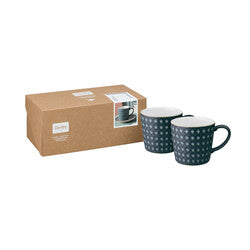 DENBY IMPRESSION CHARCOAL SET OF 2 ACCENT LARGE MUGS