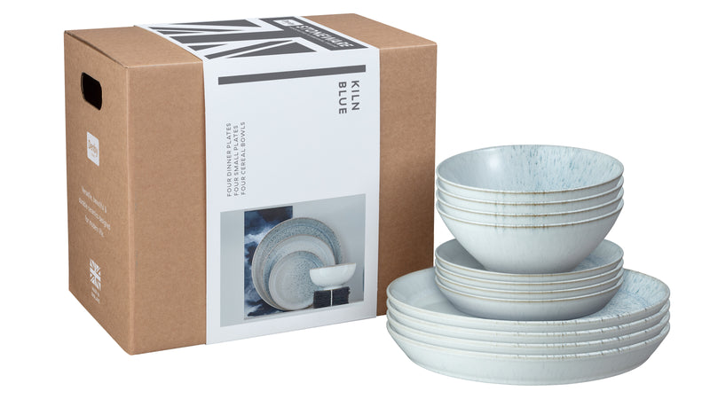 Denby KILN BLUE 12 PIECE TABLEWARE SET