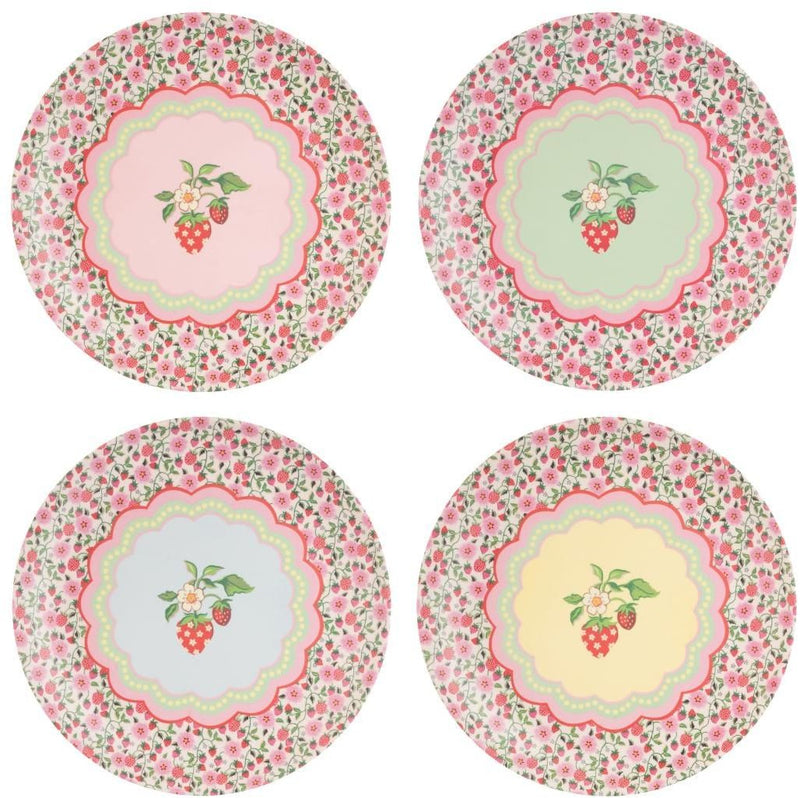 CATH KIDSTON STRAWBERRY 4PK MELAMINE DINNER PLATES