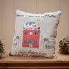 RL FLORAL HOME EMBROIDERED APPLIQUE HOUSE CUSHION