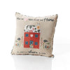 RL FLORAL HOME EMBROIDERED APPLIQUE HOUSE CUSHION