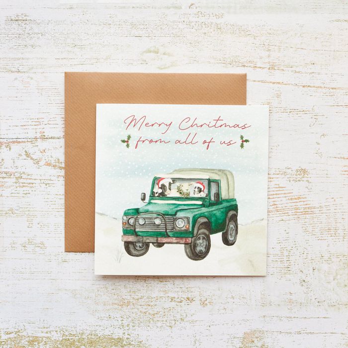 RL CHRISTMAS ON THE FARM CARD... FROM ALL OF US WITH GREEN LANDROVER