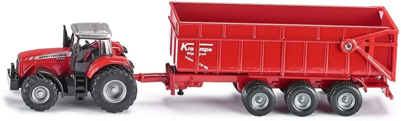 SIKU 1:87 MASSEY FERGUSON TRACTOR W/KRAMPE TRAILER