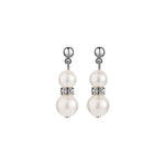 Newbridge Silverware Pearl with Crystal Drop Earrings