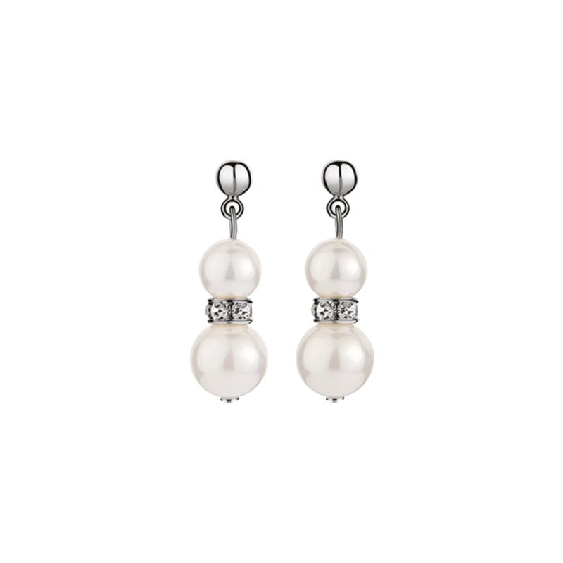 Newbridge Silverware Pearl with Crystal Drop Earrings