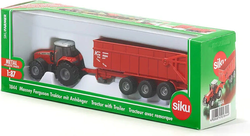 SIKU 1:87 MASSEY FERGUSON TRACTOR W/KRAMPE TRAILER