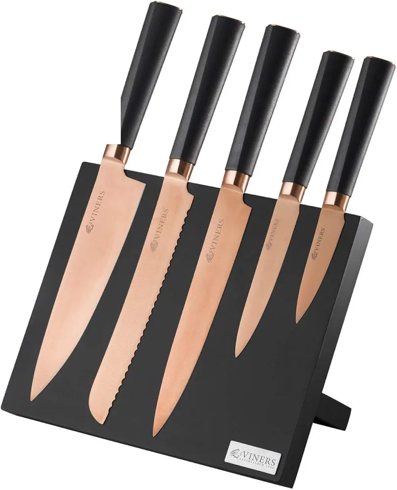 Viners Titan Copper 6 Pce Knife Block Giftbox