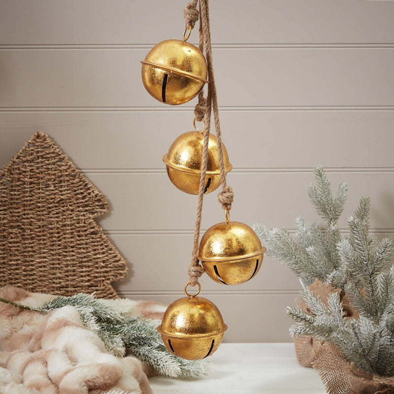 RL XMAS IRON & STRING JINGLE BELL CLUSTER HANGER GOLD