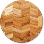 Barbary and Oak Round Acacia Chevron Chopping Board