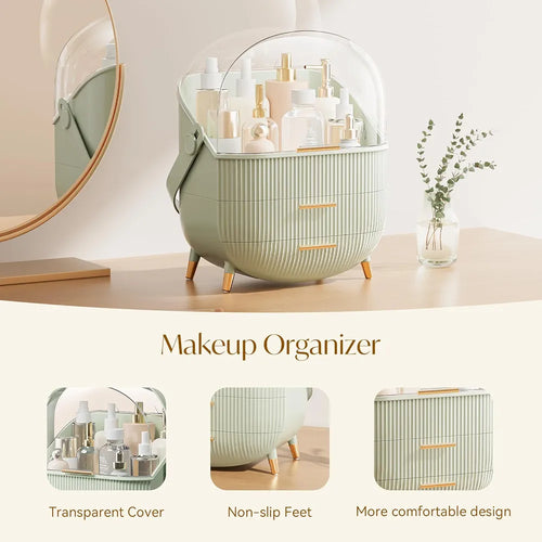 Tara Makeup Organiser/Cosmetics Storage Box 2 Drawer Duck Egg