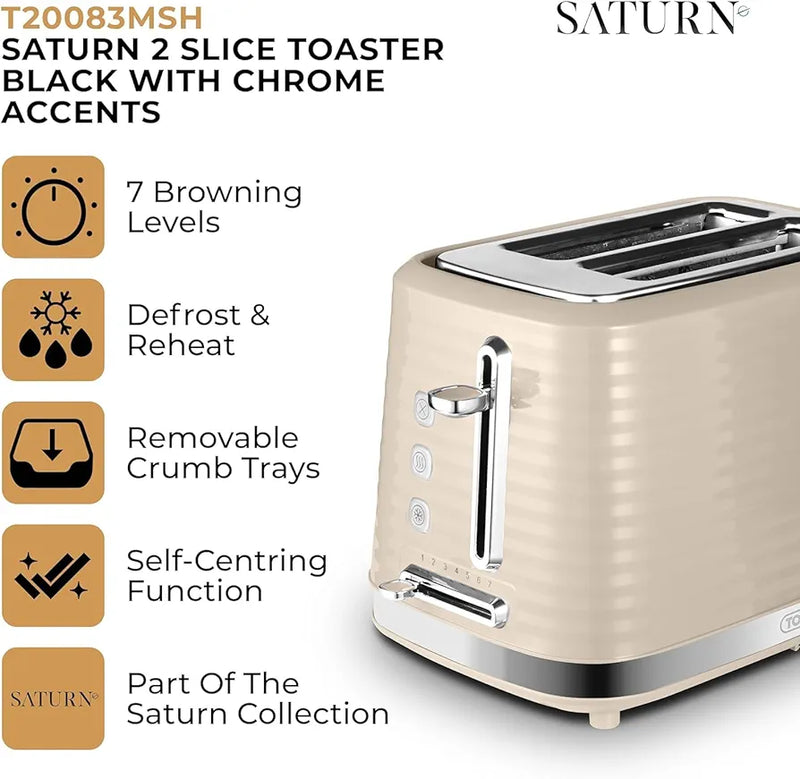 Tower Saturn 2 Slice Toaster Latte