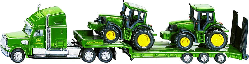 SIKU 1:87 JOHN DEERE LOW LOADER with 2 JOHN DEERE TRACTORS