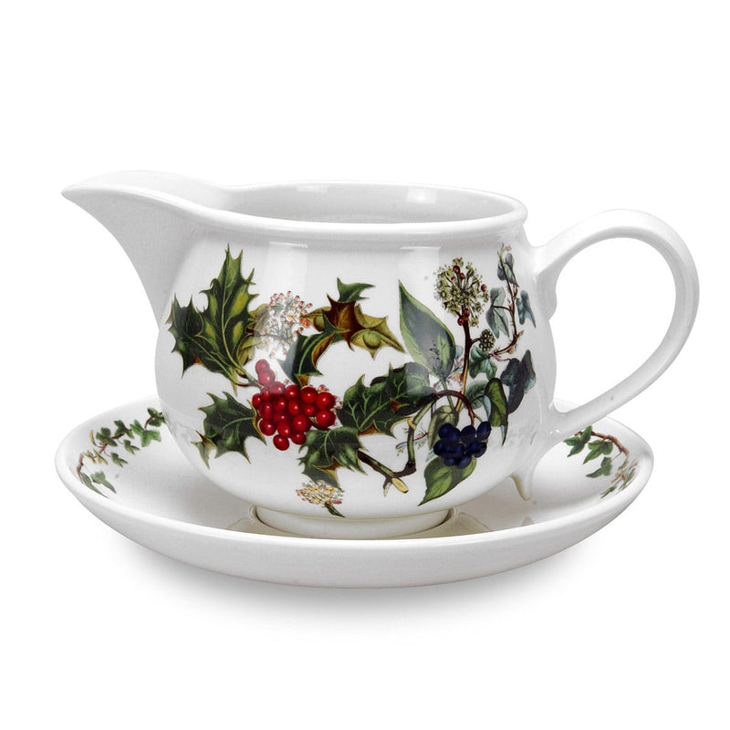 Portmeirion The Holly and the Ivy Gravy Boat & Stand