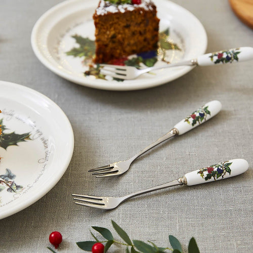 Portmeirion Holly & Ivy Pastry Fork Set 6