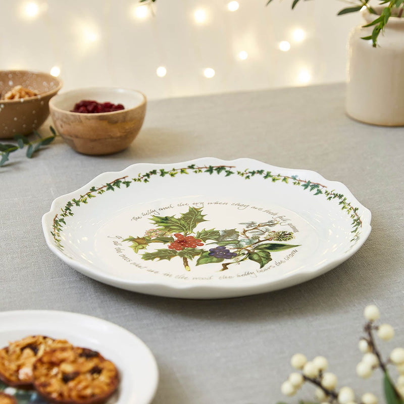 Portmeirion Holly & Ivy Scalloped Platter