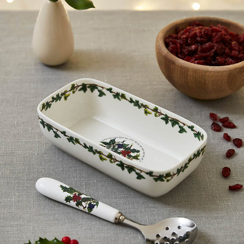 Portmeirion The Holly and the Ivy Cranberry Dish & Spoon