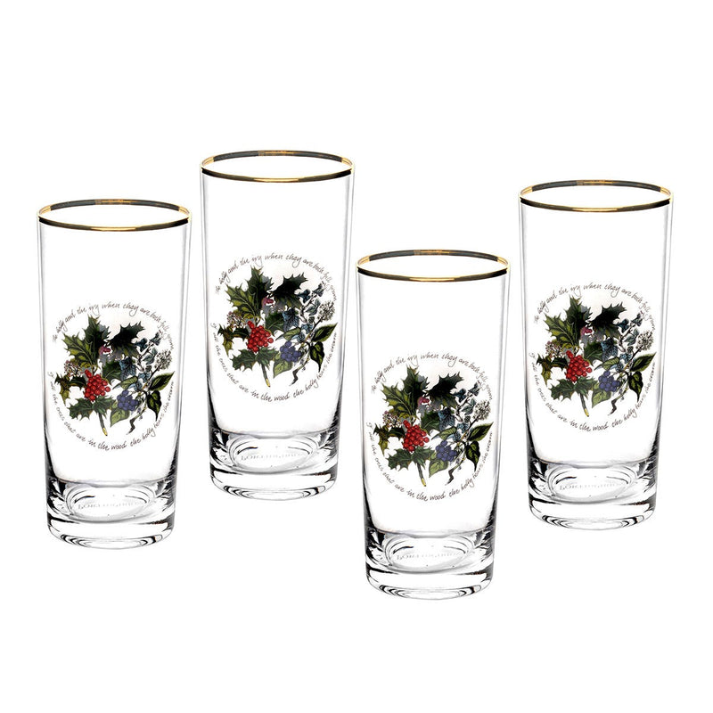 Portmeirion The Holly and the Ivy Set of 4 Hiball Glasses