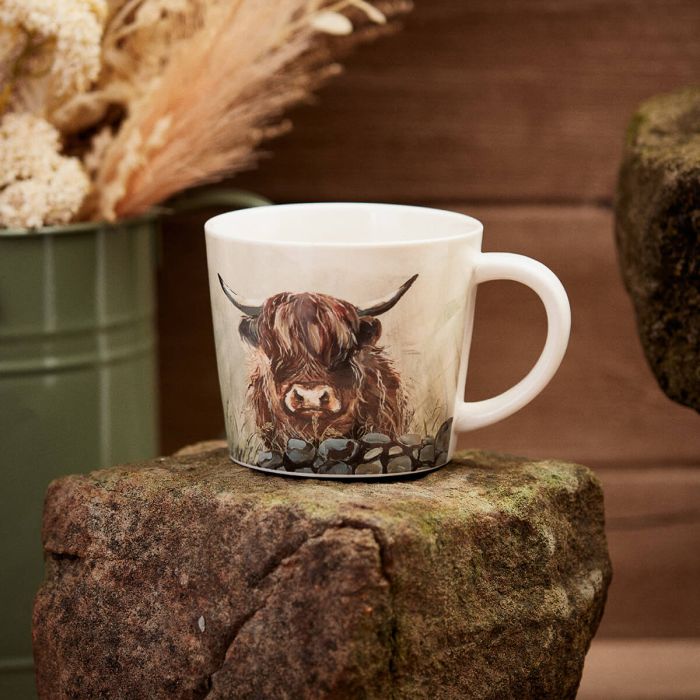 RL DOUGAL HIGHLAND COW MUG STONEWARE