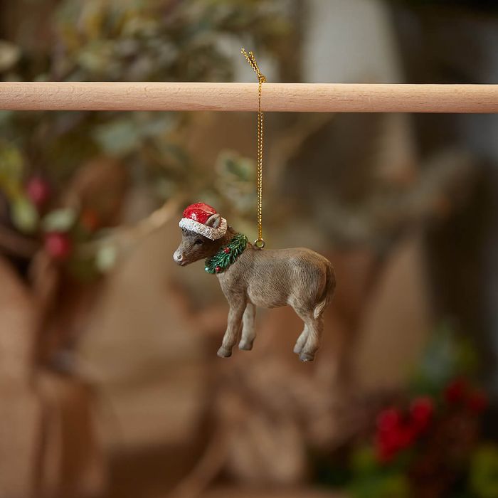 RL CHRISTMAS RESIN DONKEY WITH RED HAT HANGER