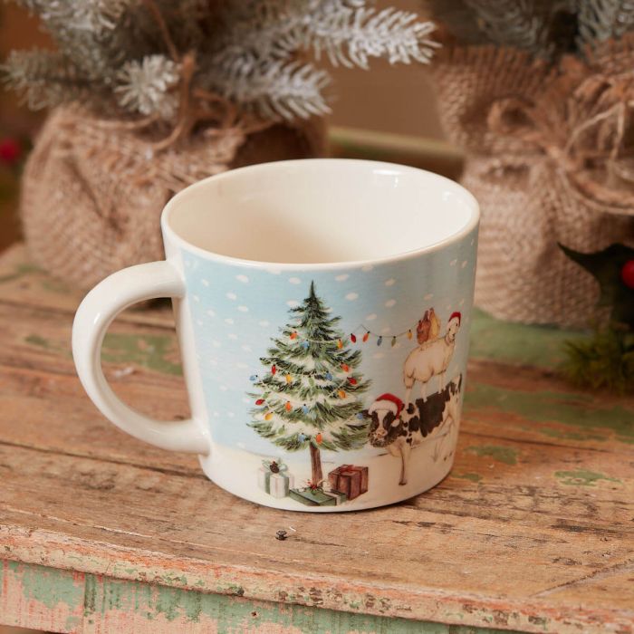 RL CHRISTMAS ON THE FARM TRACTOR CERAMIC MUG