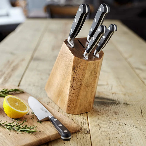 Stellar Sabatier IS 5 Piece Knife Block Set Wood