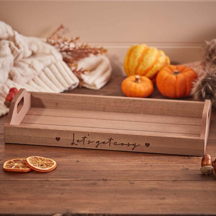 RL LETS GET COSY STYLING TRAY NATURAL SLATTED WOOD