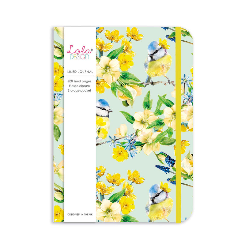 Lola Designs - HARDBACK BLUE TIT JOURNAL WITH ELASTIC CLOSURE