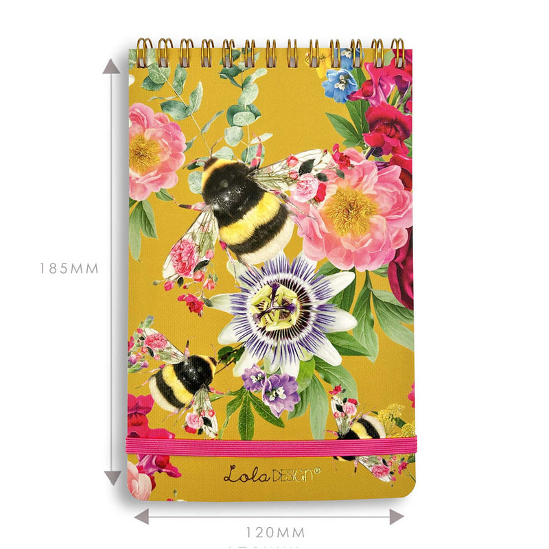 Lola Designs - BEE REPORTER NOTEPAD WITH ELASTIC CLOSURE