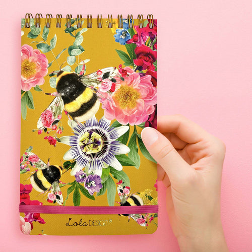 Lola Designs - BEE REPORTER NOTEPAD WITH ELASTIC CLOSURE