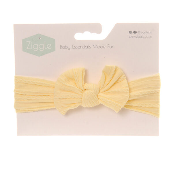 Ziggle Lemon Top Bow Turban Headband