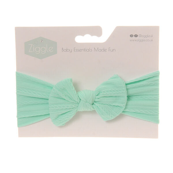 Ziggle Mint Top Bow Turban Headband