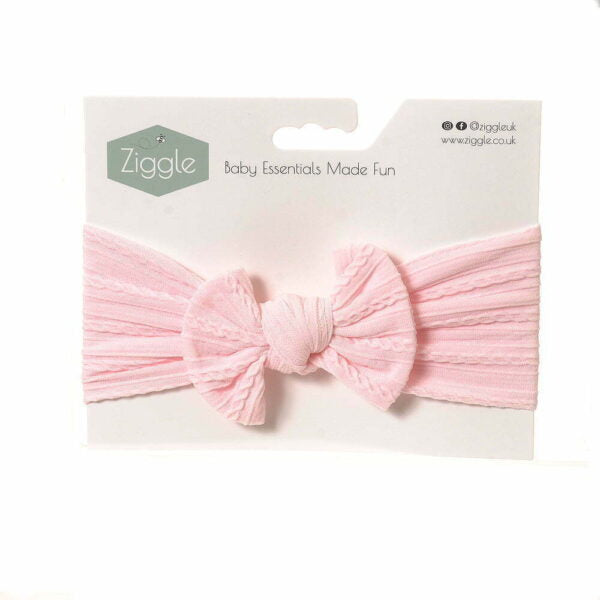 Ziggle Heavenly Pink Top Bow Turban Headband