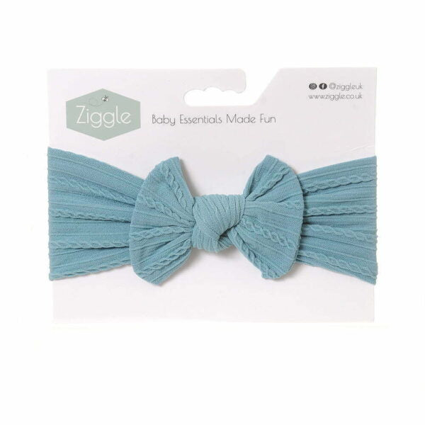 Ziggle Teal Top Bow Turban Headband