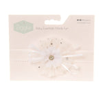 Ziggle White Christening Headband BOW0037