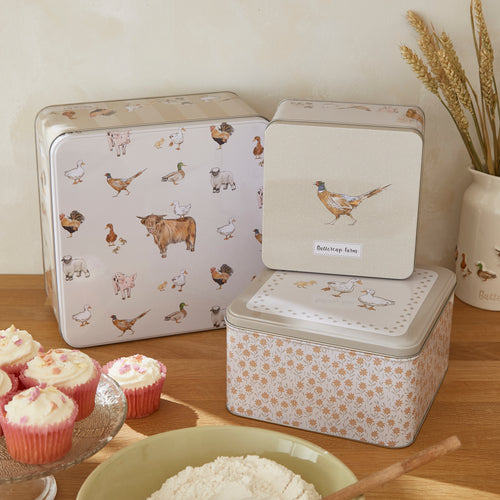 Cooksmart Buttercup Farm Set 3 Square Tins