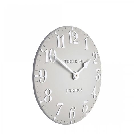 Thomas Kent 12" Arabic Dove Grey Clock