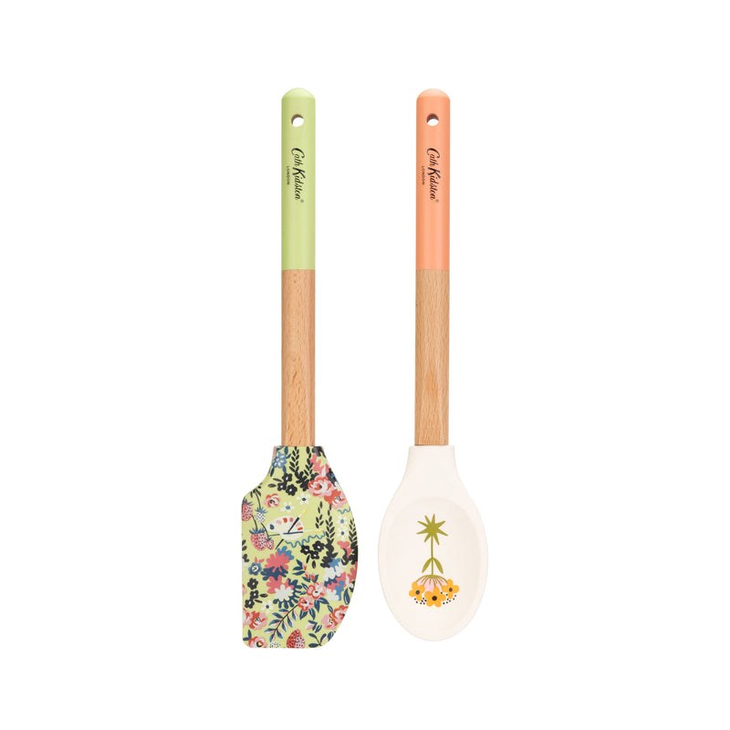 CATH KIDSTON PT SILICONE & WOOD UTENSIL SET 2PK