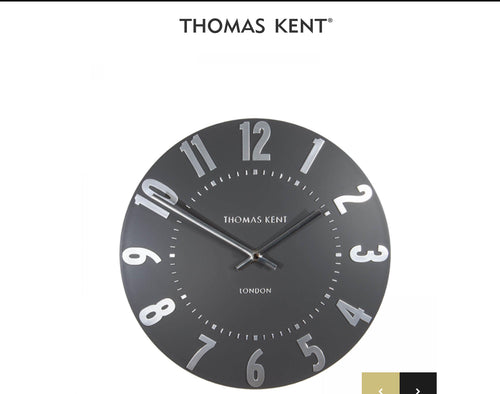 Thomas kent 12” mulberry wall clock graphite silver