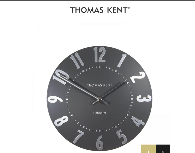 Thomas kent 12” mulberry wall clock graphite silver